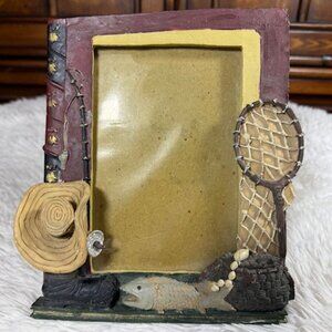 Vintage Resin Fishing Gear Standing Frame